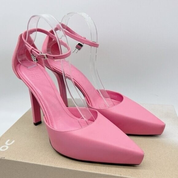 GIVENCHY G-lock LOGO Platform Womens Leather Pump In Bright Pink EU 36.5 $995 - Picture 2 of 13